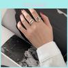 Trendy Geometric 925 Silver Ring For Women Adjustable Open Finger Ring Perfect Gift