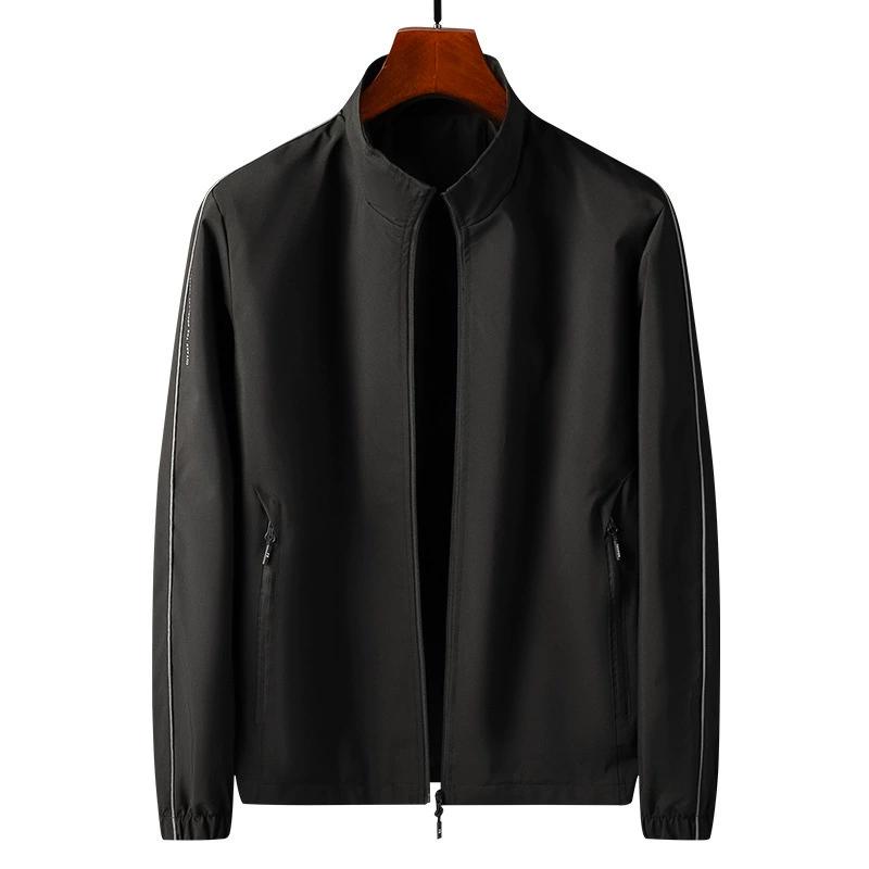 

Спортивная куртка мужская с воротником-стойкой, кардиган на молнии, ветрозащитная, дышащая, теплая и повседневная куртка L чёрный