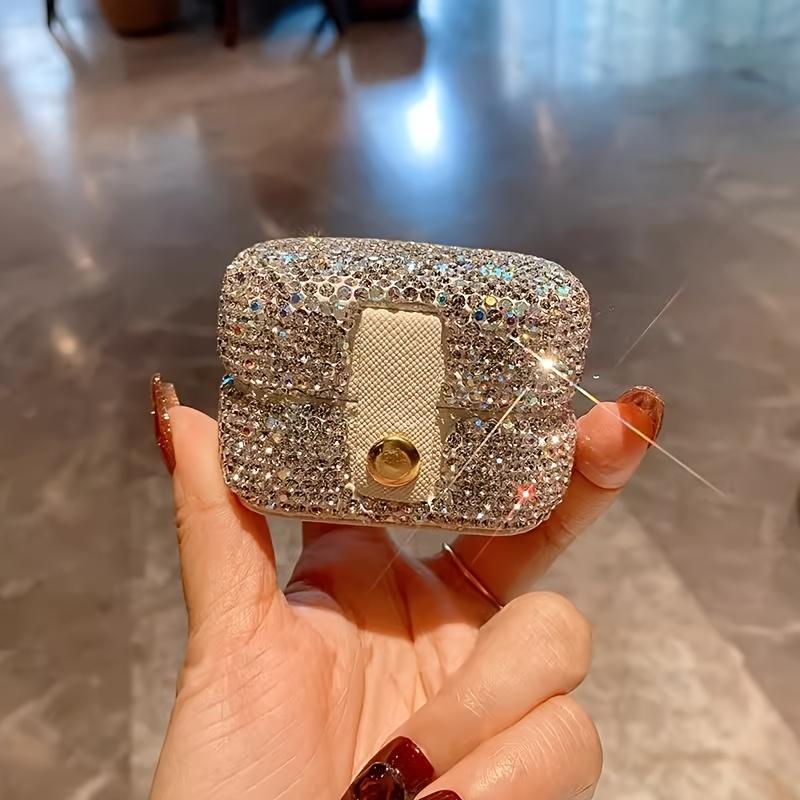 

Square Artificial Diamonds Jewelry Box Elegant Desktop Ring Earring Organizer Multi-Layer Display Case Necklaces Bracelets
