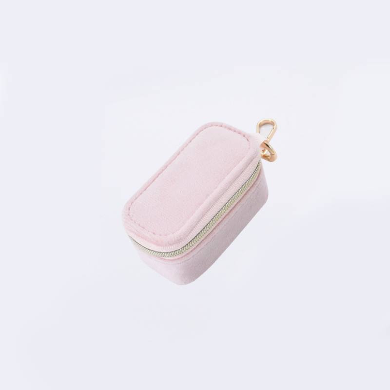 Novelty Hanging Keychain Jewelry Box With Velvet Storage For Travel And Gift