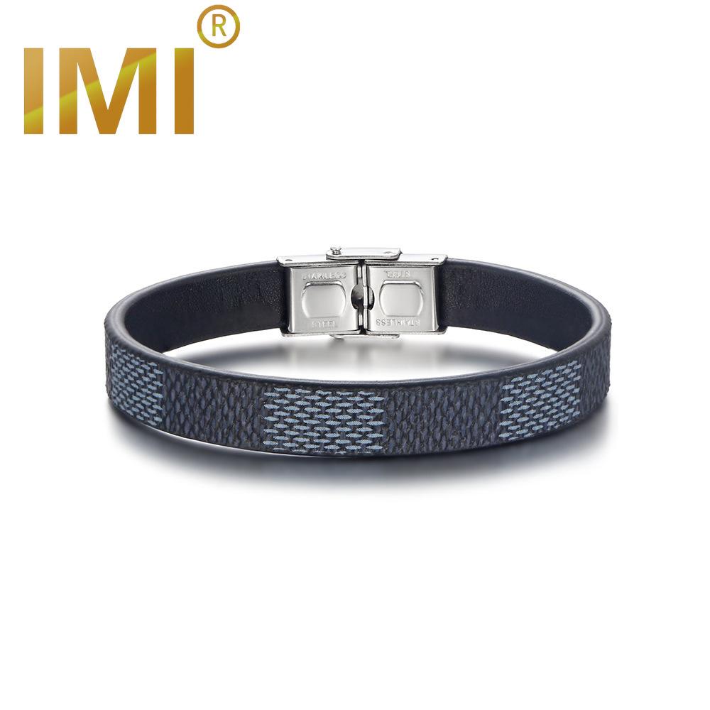 

IM IJewelry Простой цветной кожаный браслет Модный мужской браслет с пряжкой из нержавеющей стали