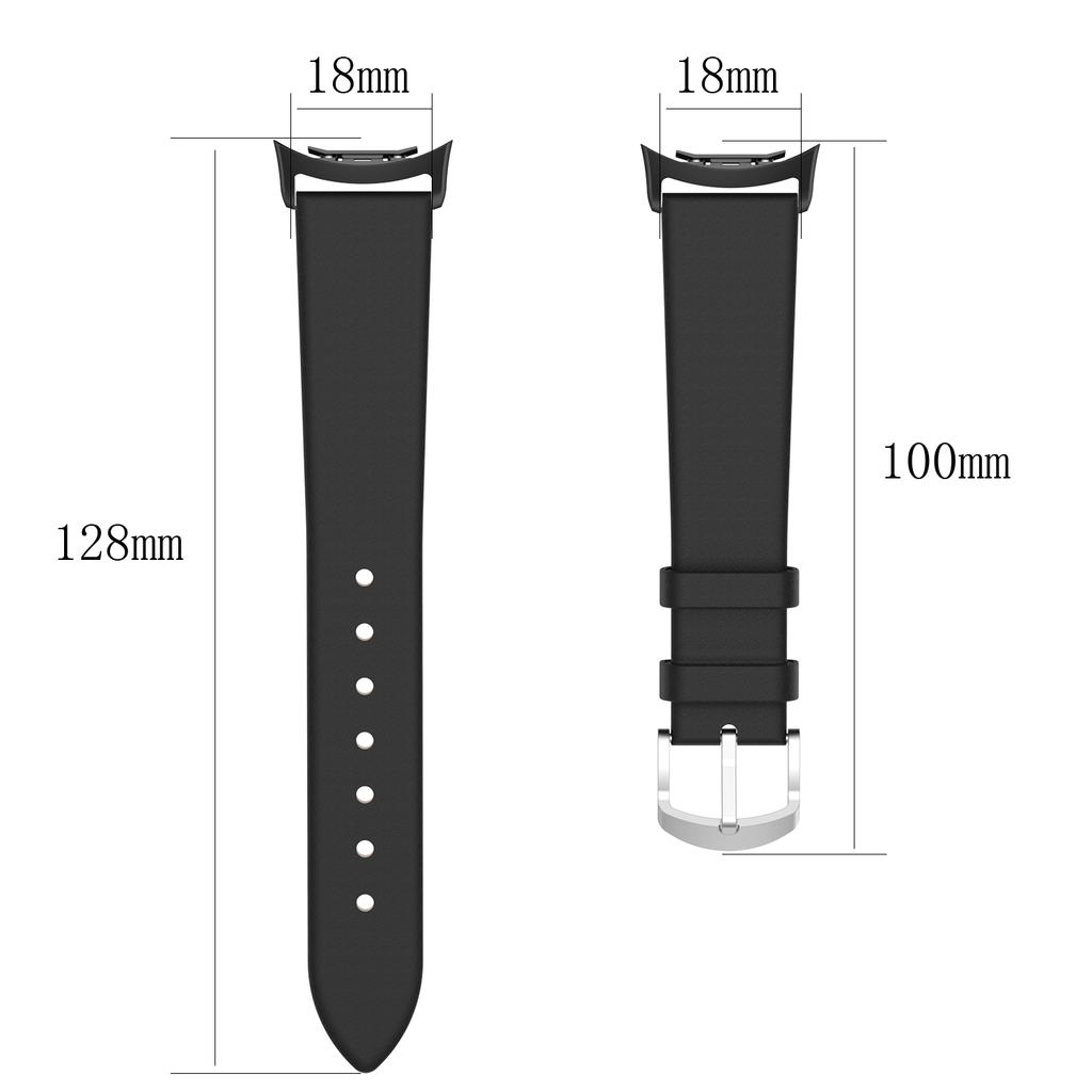 Genuine Leather Watch Band with Stainless Steel Connector for Samsung Gear Fit2 Pro (R365)/Fit2 (R360)