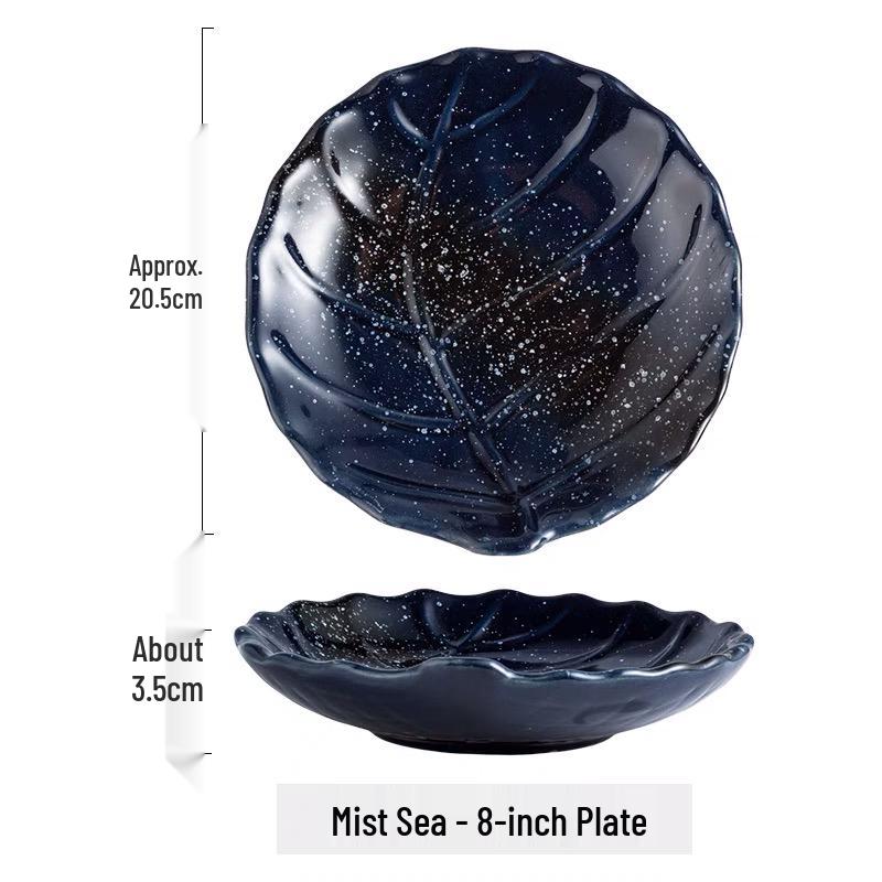 Japanese Ceramic Leaf Design Small Dish for Snacks, Sauce, or Sushi