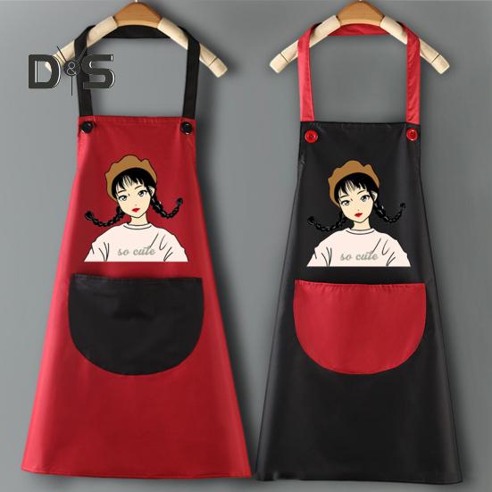 Șorț de bucătărie, impermeabil, anti-ulei, fără mâneci, pentru fete din desene animate