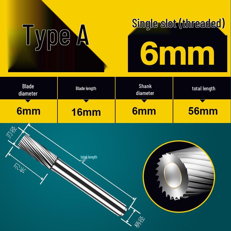

Tungsten Steel 6mm Carbide Grinding Head for Electric Grinders