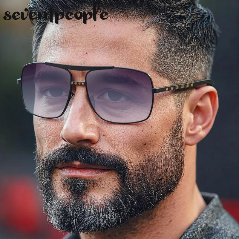 Vintage Square Sunglasses Men Luxury Brand Designer Metal Frames Sun Glasses for Male Fashion Rectangular Sunglass Gafas De Sol