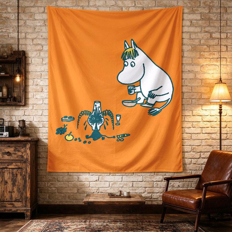 Moomin Snorkmaiden Orange Dinner Party Cartoon Art