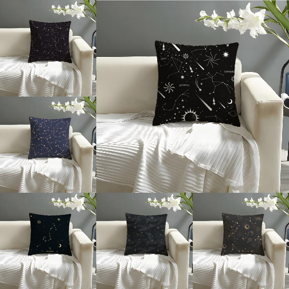 Dreamy Romantic Constellation Pattern Pillow Case linen pillow case sofa home decor cushion cover cushion cove