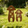 Mushroom House-Shaped Garden Decoration Pile Retro Style Rusty Mushroom Plaque Courtyard Balcony