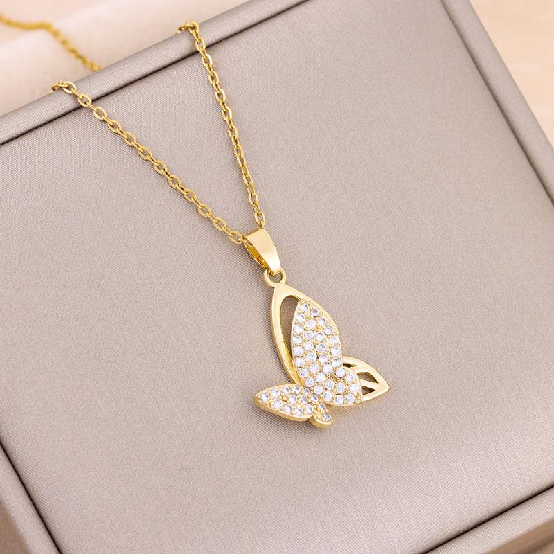 New Temperament, Light Luxury Butterfly Pendant Necklace, Ladies' Cute Women's Necklace, Ladies' Wedding Jewelry