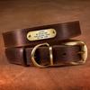 Personalized Dog Collar And Leash Set Real Leather Pet Collars Dogs Walking Lead Leash for Small Large Dogs Pitbull XXS-XL