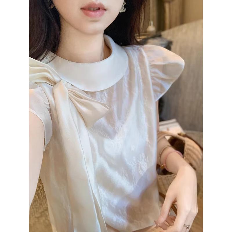 Women s Elegant Bow Chiffon Blouse S