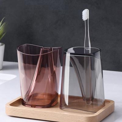 Transparente Einfachheit Zahnbürstenbecher Kreative Umweltfreundliche Kunststoff Tasse Badezimmer Paare Zahnbürste Becher Badezimmer Tasse
