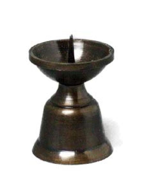 Kyoto Butsudan Hayashi Buddhist Altar Accessories: Colored Daruma Candle Holder (4.5cm Tall) with Brass Wax Stand, Candle Holder for Buddhist Altars,