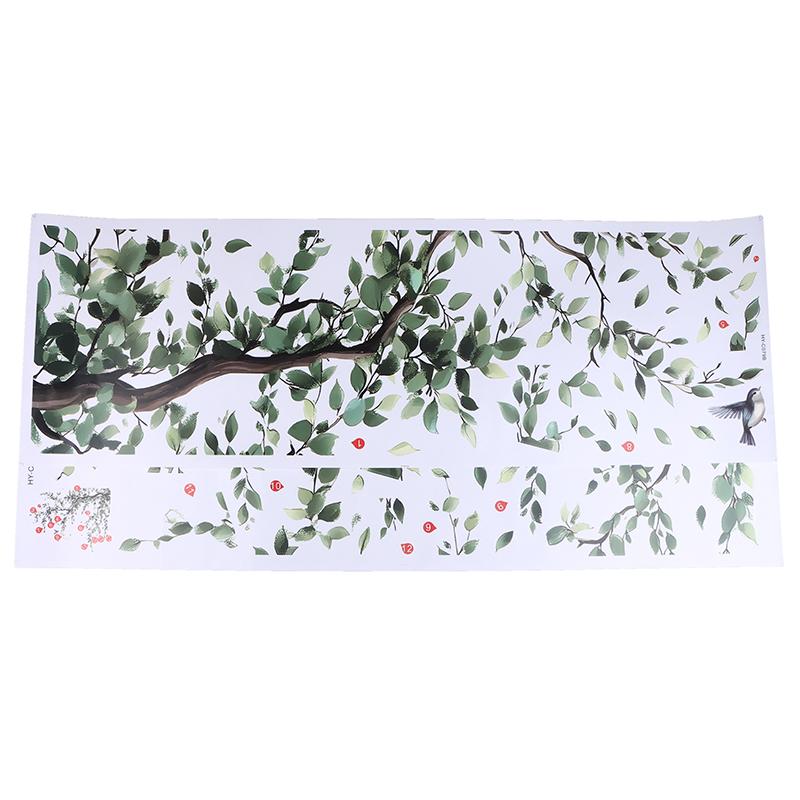 2Pcs/Set Removable Self Adhesive Stickers Tree Branches Leaves Birds Wall Stickers Bedroom Living Room Decoration Accessories
