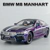 1:24 BMW M8 Supercar Alloy Car Model Sound and Light Pull Back Die Cast Children's Toy Collectibles Birthday Gift