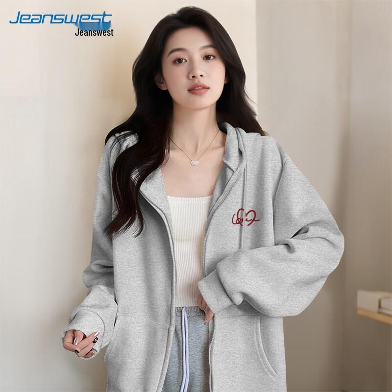 JEANSWEST Women's American Retro Oversize Cardigan Hoodie