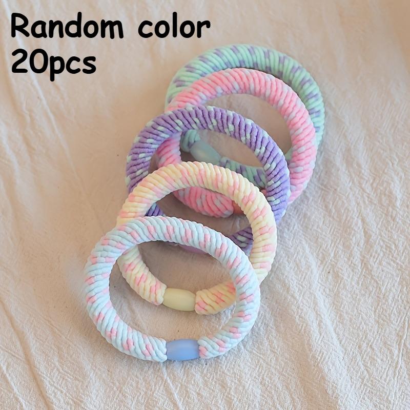 20pcs Five Women s Colored Hair Ties Dopamine colored headband with high elasticity, rubber band, ice cream colored headband