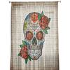Retro Mexikanischer Schädel Schick Vorhang Für Wohnzimmer Transparente Tüllvorhänge Fenster Sheer Für Das Schlafzimmer Zubehör Dekor