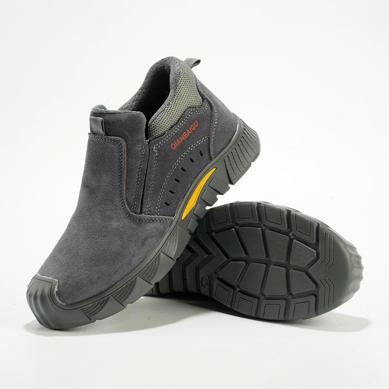 Men's Suede Steel Toe Anti-Smash Non-Slip Safety Shoes