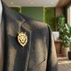 Animal Crown Lion Lapel Pins Brooch For Men Women Stainless Steel Suit Collar Badges Jewelry New Trendy Gift