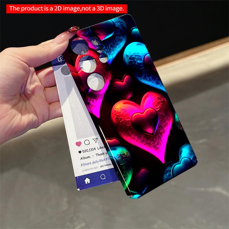 2DFlat Samsung phone case Neon Heart Glow Phone Case Applicable to Galaxy S23 S24 S25ULTRA S26 A12 A14 A15 A16 A54 A55