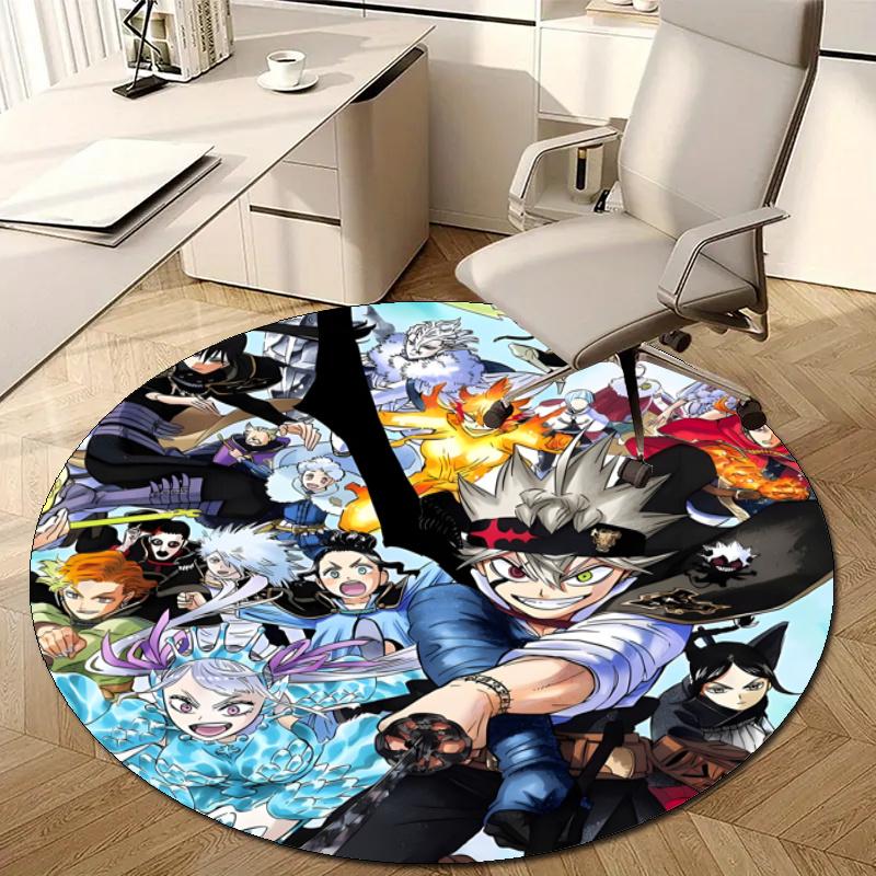 Personalized Black Clover Round Chair Office Rug - Perfect for Mat, Office Chair & More - Ideal Gift for Birthdays and Holidays