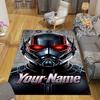 Custom 1Pc Custom Scifi Superhero Helmet Flannel Personalized Rug Non Slip Floor Mat Soft Carpet for Living Bedroom Office Home Decor Gift
