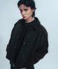 Rowdy Vegan Suede Mix Fitted Varsity Jacket_Black