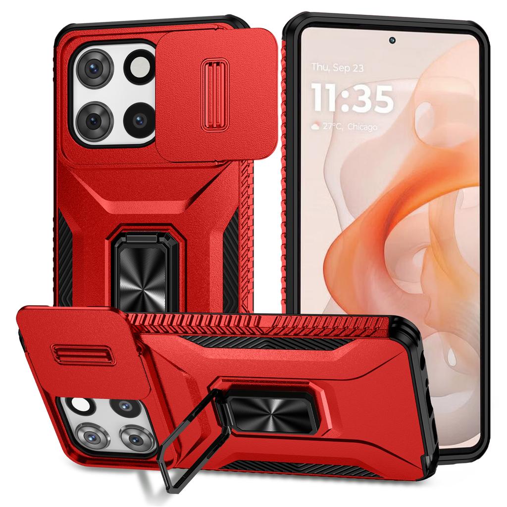 Pro Motorola Moto G 5G (2025) Pouzdro Camshield Stojánek TPU+PC Protiskluzový Kryt na Telefon