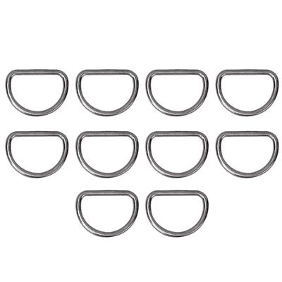 15mm 10PCS D Rings Adjusting Loop Alloy D Ring for Bag Clothes Belt Strap Webbing (pewter)