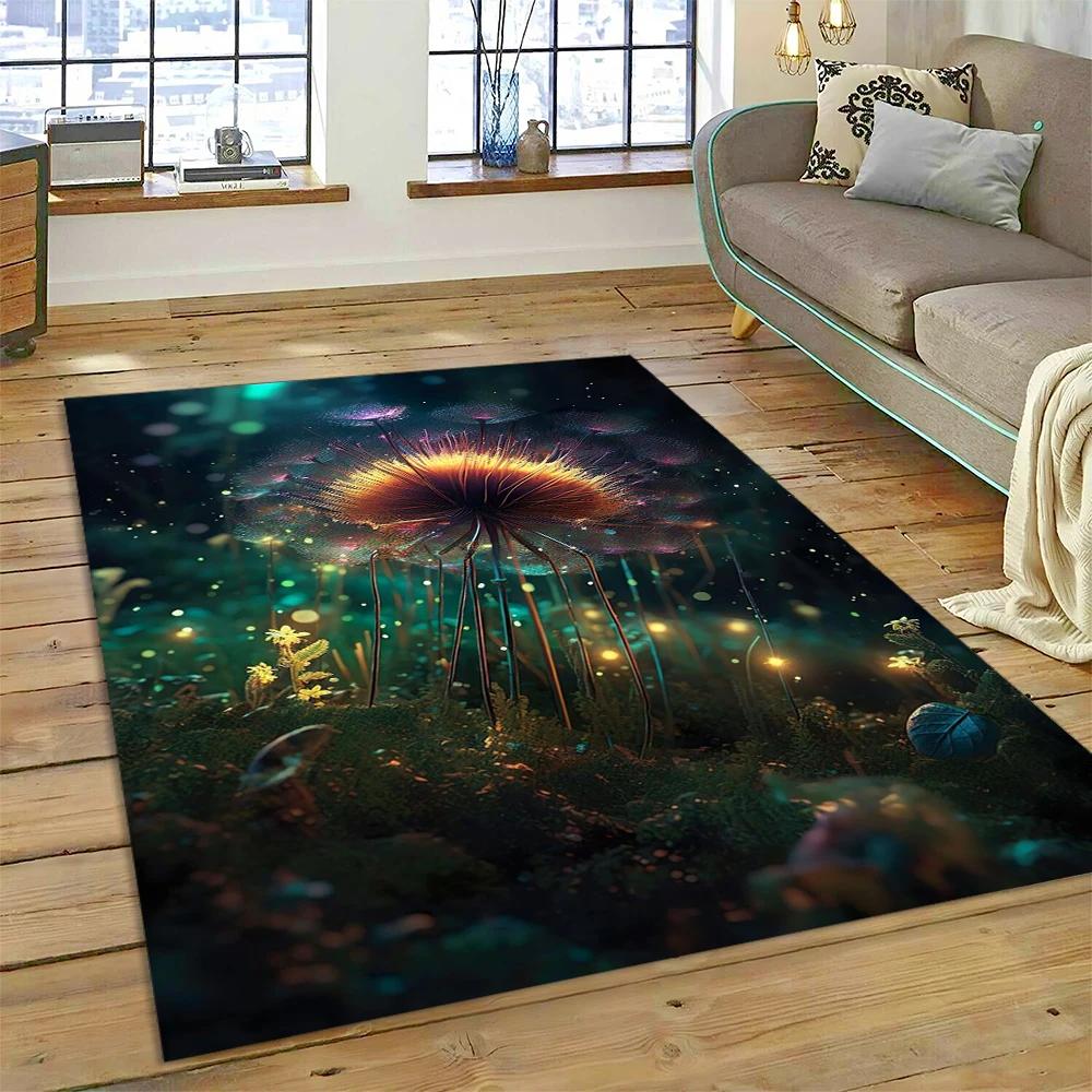 HD Pretty Flower Daisy Rose Chrysanthemum Carpet Rug for Home Living Room Bedroom Sofa Doormat Decor,Kids Area Rug Non-slip Mat