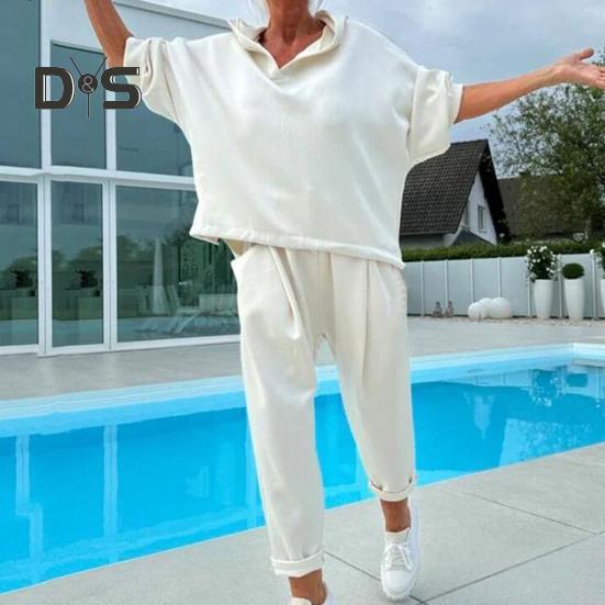 

2 шт./комплект женский весна осень топ брюки комплект с капюшоном однотонный длинный рукав толстовка с капюшоном эластичный пояс спортивные штаны спортивный костюм повседневный спортивный костюм S серый