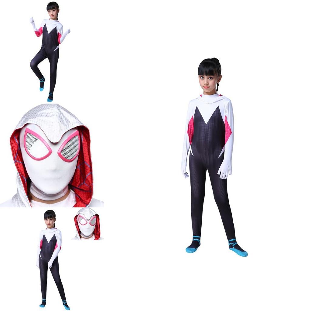 Vibrant Spider-man Into The Spider-verse Gwen Stacy Kids Costume Jumpsuit For Playful Adventures