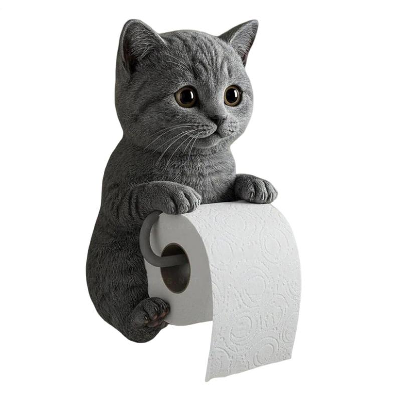 

Cute Cat Shaped Toilet Paper Holder Wall-mounted Paper Storage
