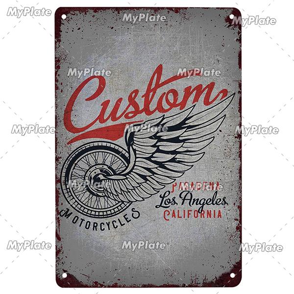 Motorrad Metall Zeichen Vintage Plaque Zinn Zeichen Wand Dekor Für Garage Club Platte Handwerk Fahrt Biker Poster Hot Rod