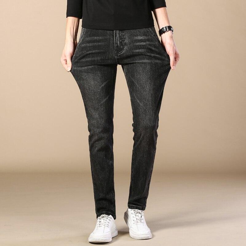 18 Colors Men 'S Jeans Classic Style Business Casual Advanced Stretch Regular Fit Denim Trousers Grey Blue Pants Male