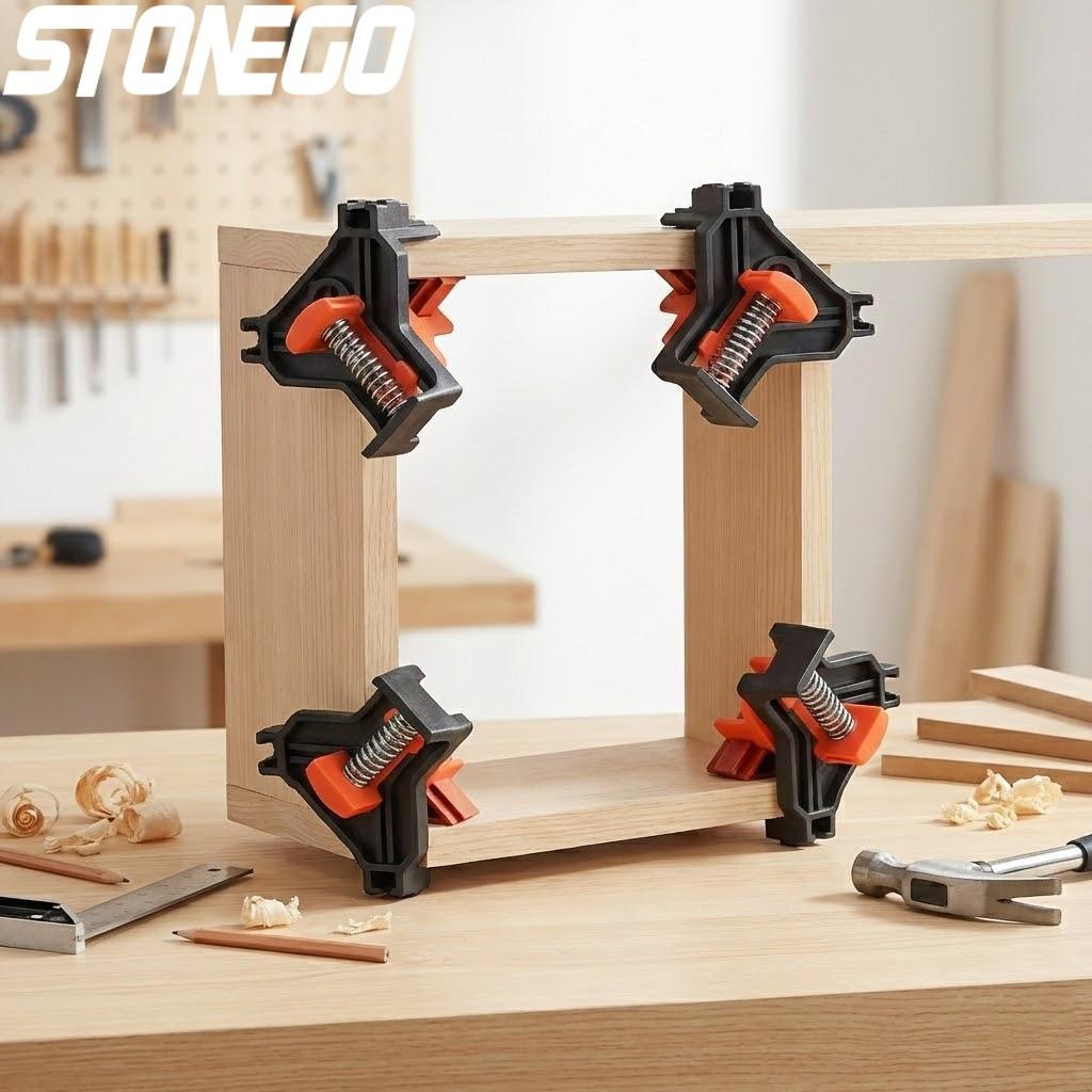 

Woodworking Right Angle Clamps 90 Degree Set for Cabinet Frame Assembly Premium Tools for DIY Carpentry Projects Orange-1PC
