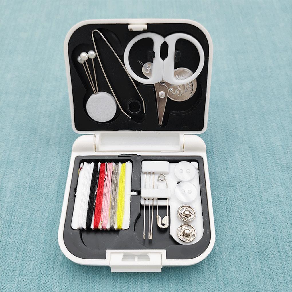 Portable Travel Mini Sewing Kit Scissor Thimble Embroidery Needle Threads Set With Box Household Sewing Set