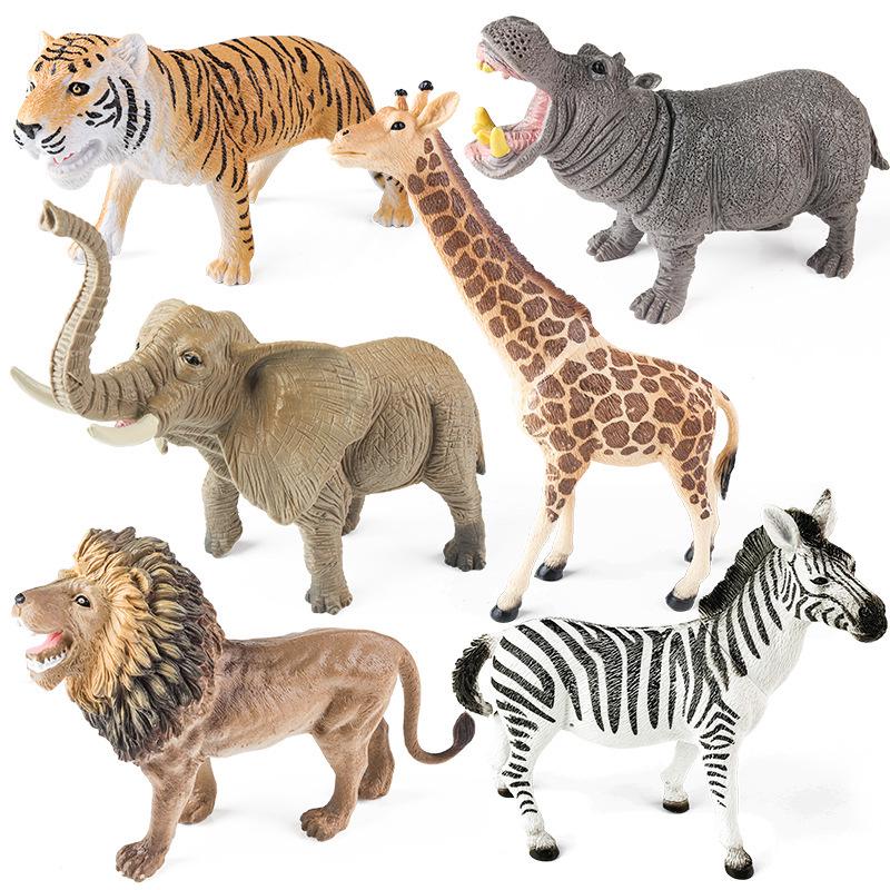 Children's Farm Animal Models: Cow, Pig, Rooster, Donkey, Duck, Cat, Sheep - Plastic Toy Set