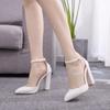 Sandals Summer Square High Heels Platform Shoes Sexy Ladies White Party Wedding Woman Pumps