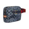 Coach Cargo 18 Chambray Floral Print Canvas And Leather Shoulder Bag Women Shoulder Bag Denim-Blue 3236-B4CB