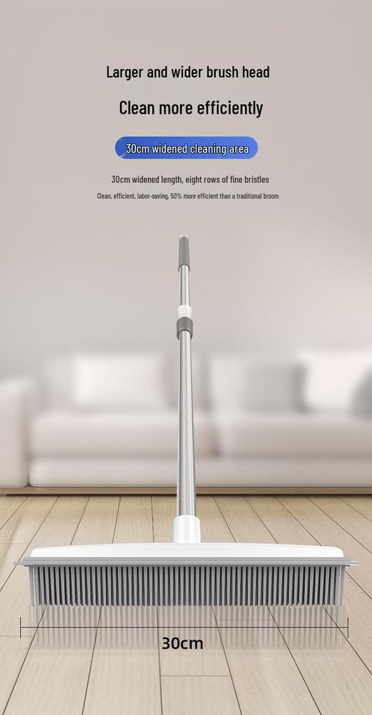 Stainless Steel Silicone Bathroom Floor Brush - No Dead Angle Grout Cleaning Tool