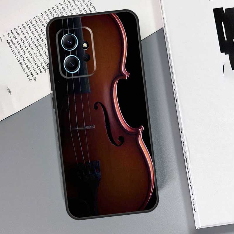 Elegant Violins Bow Sheet Music Case For Xiaomi Redmi Note 14 Pro 10 11 12 13 15 Pro Cover For Redmi 15 13C 12C 10C 14C 15C