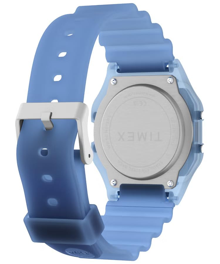 TIMEX T80 Translucent Quartz Watch TW2Y34100 TW2Y34200 TW2Y36400 Skeleton Digital Watch 30m Water Resistant Date Display Chronograph Alarm (Blue)