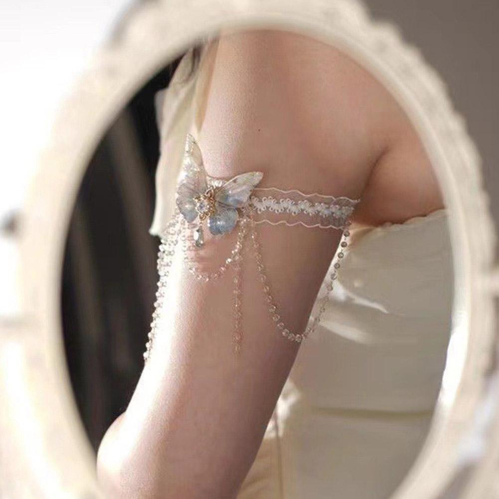 Lanț de Coapsă cu Ciucuri Fluture de Cristal de Vară Ajustabil Pentru Petrecere Bijuterie Accesoriu Lanț Metalic I3J1