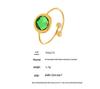 Qiong Yao Round Czech Glass Stone Sparkling Stainless Steel Open Tail Ring