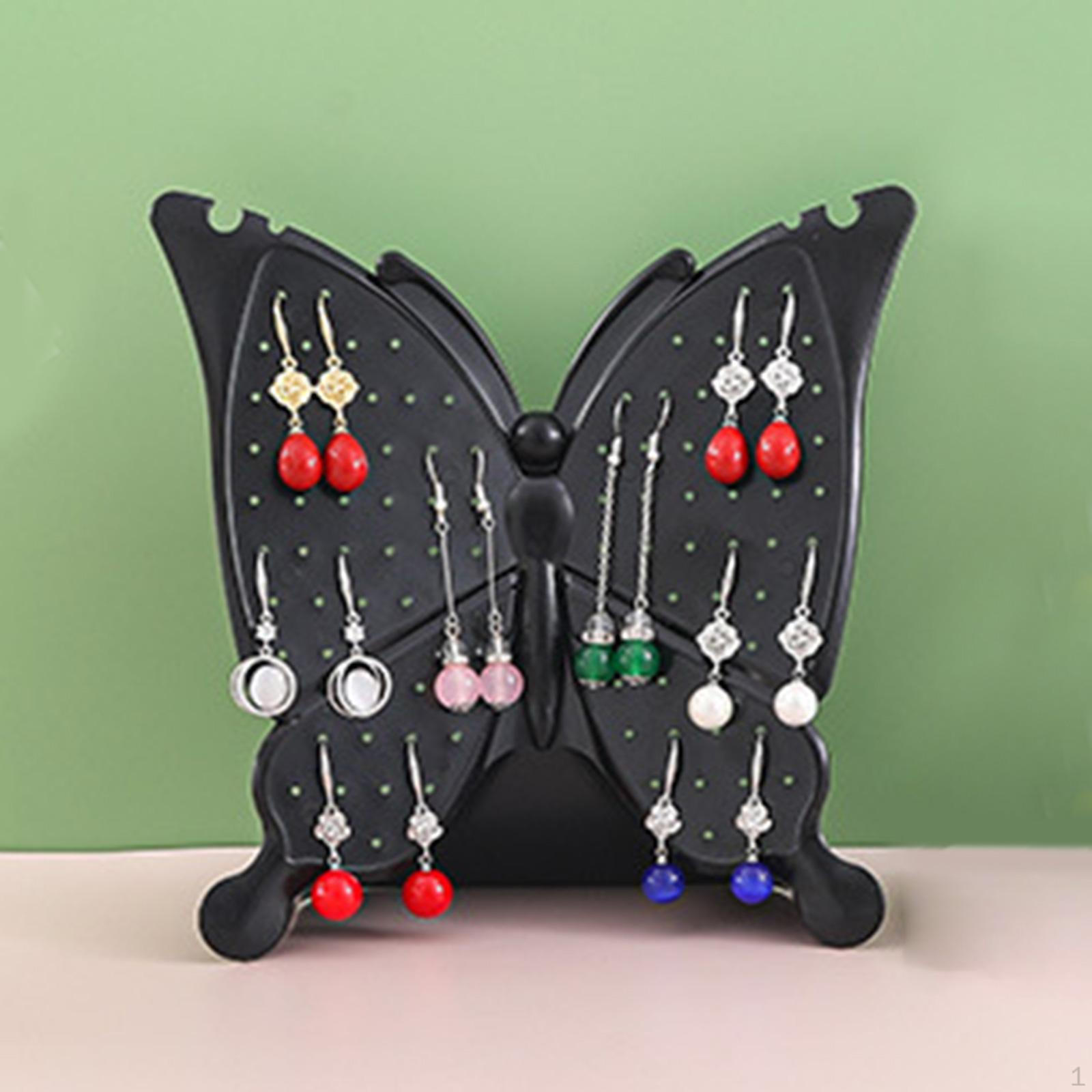 

Butterfly Earring Display Stand, Holder, Jewelry Organizer for Desk, Dresser, Home чорний