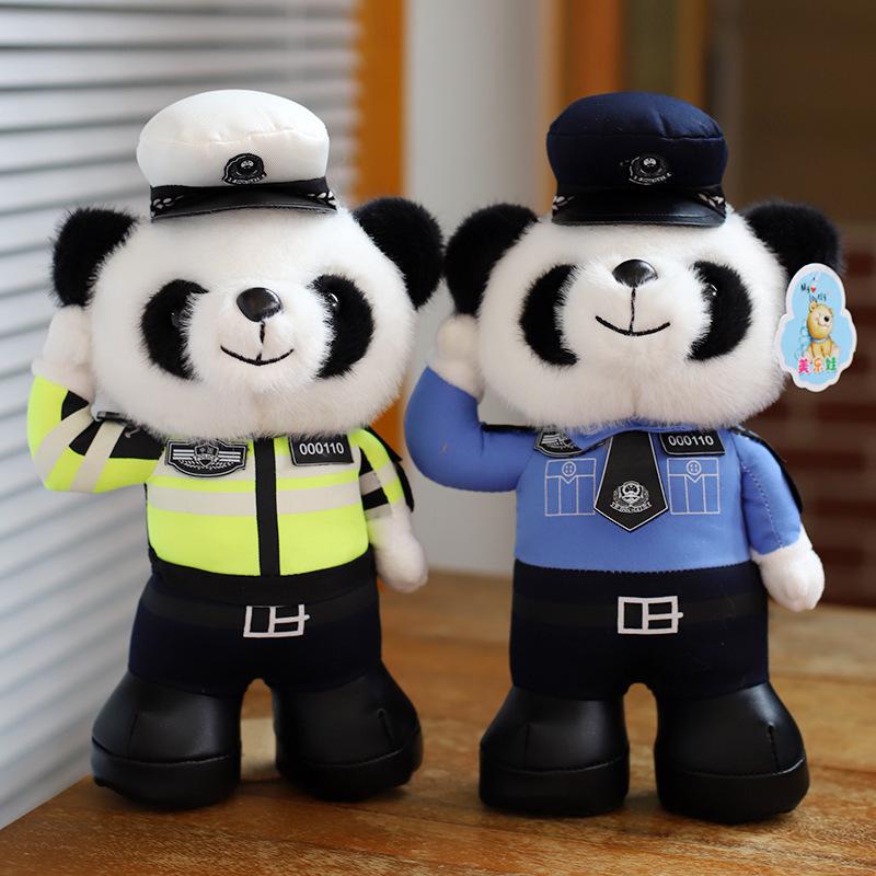 Xiaohongshu Hot-Selling Teddy Bear: Police Officer Panda Motorcycle Ornament
