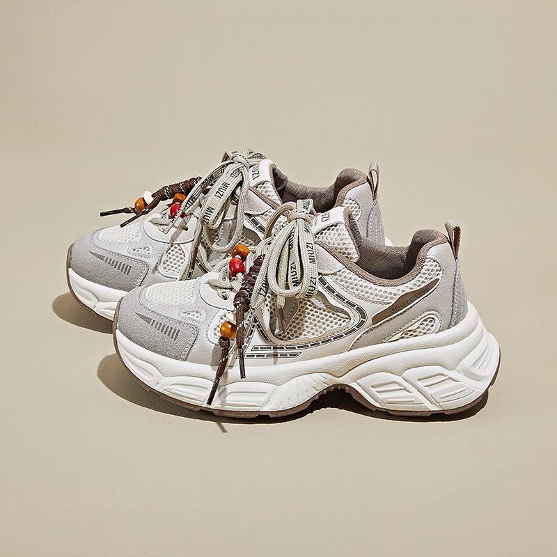 

New dad shoes for women, spring student sports running casual shoes with heightened thick soles 35